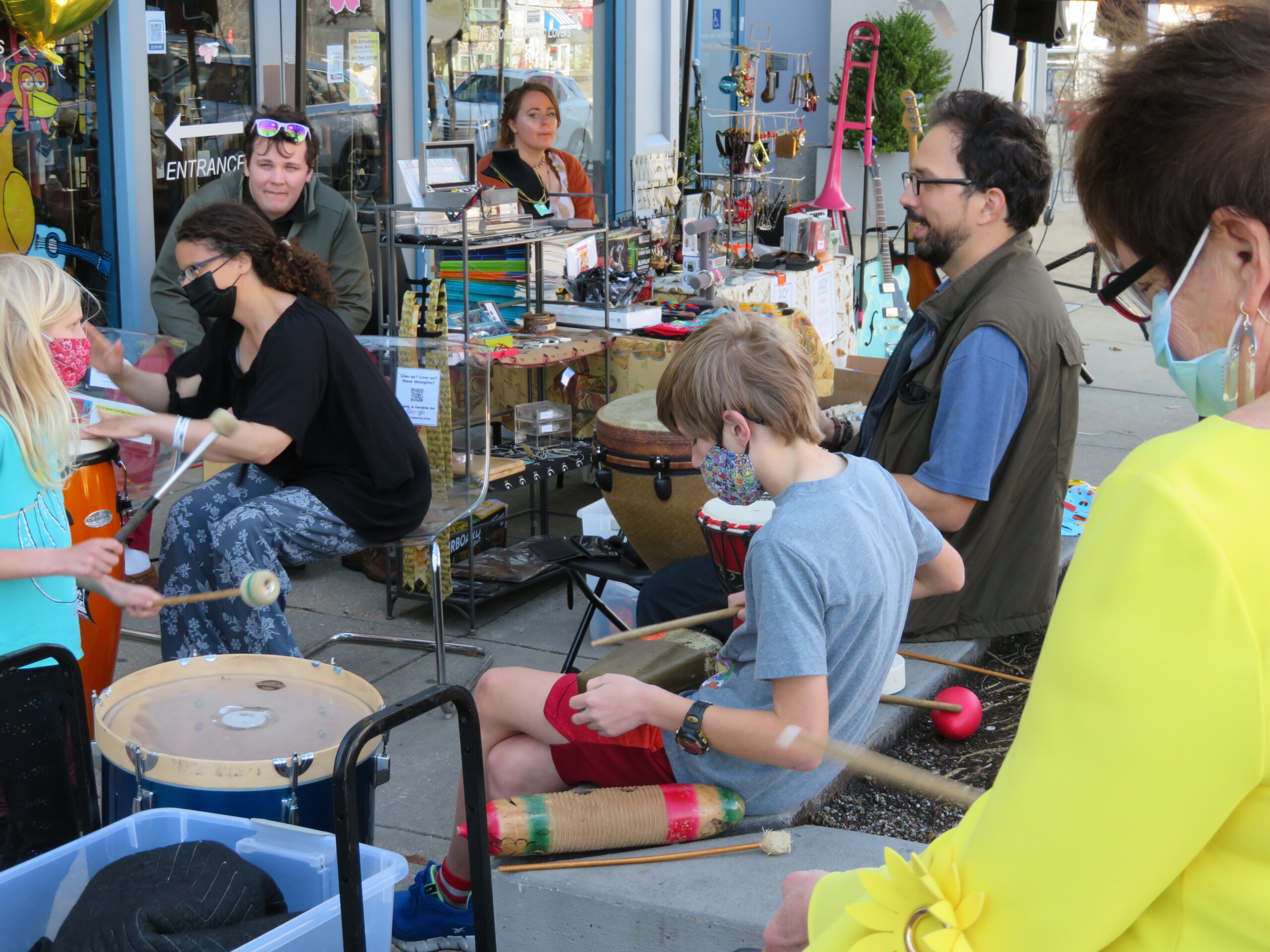 Running a drum circle at Middle C Music in NW DC!